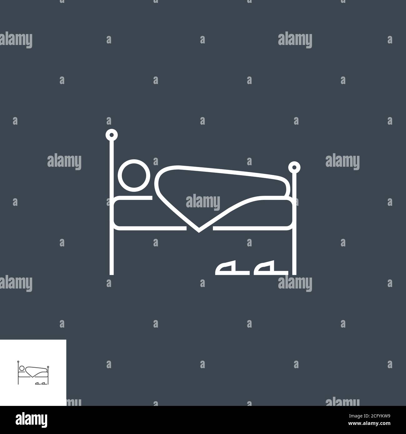 Icône ligne vectorielle associée au lit. Illustration de Vecteur