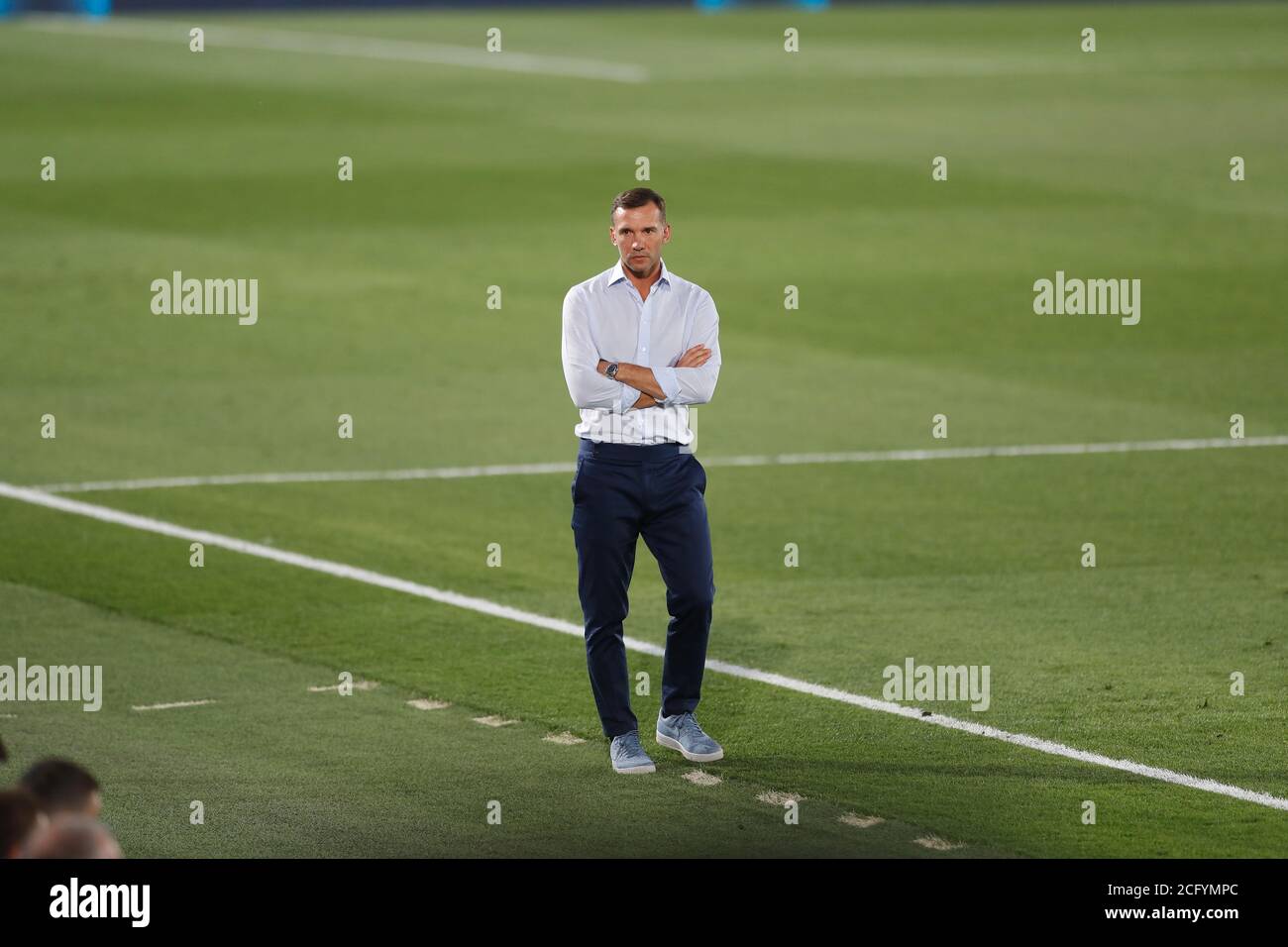 Madrid, Espagne. 6 septembre 2020. Andriy Shevchenko (UKR) football/Soccer : Ligue des Nations de l'UEFA phase de groupe pour le tournoi final Groupe A4 Matchday 2 entre l'Espagne 4-0 Ukraine à l'Estadio Alfredo Di Stefano à Madrid, Espagne . Crédit: Mutsu Kawamori/AFLO/Alay Live News Banque D'Images