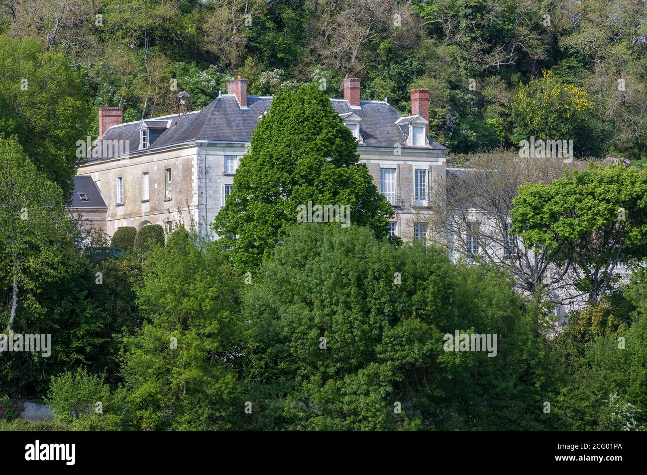 France, Indre et Loire, vallée de la Loire classée au patrimoine mondial par l'UNESCO, Vernou-sur-Brenne, les Madères, propriété de la famille Debré depuis 3 générations, Banque D'Images