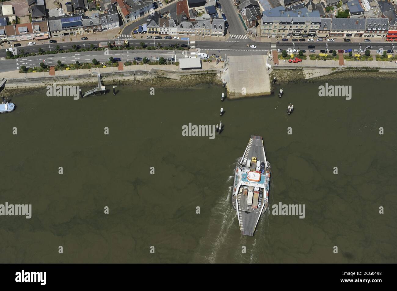 France, Seine-Maritime, boucle de Seine à Duclair (vue aérienne) Banque D'Images