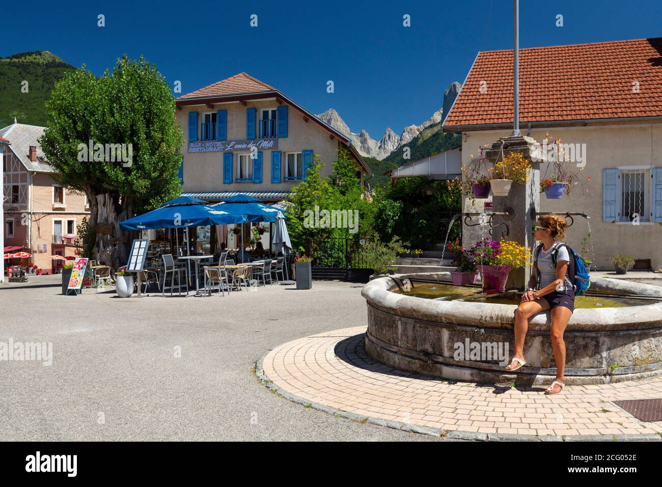 France, Drôme, Parc naturel régional du Vercors, vallée de Jarjatte, village de lus-la-Croix-haute Banque D'Images