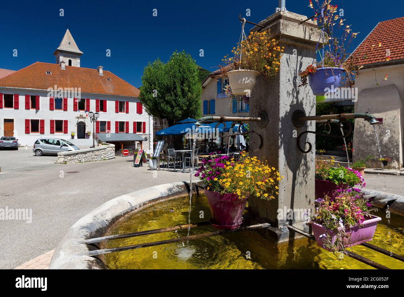France, Drôme, Parc naturel régional du Vercors, vallée de Jarjatte, village de lus-la-Croix-haute Banque D'Images