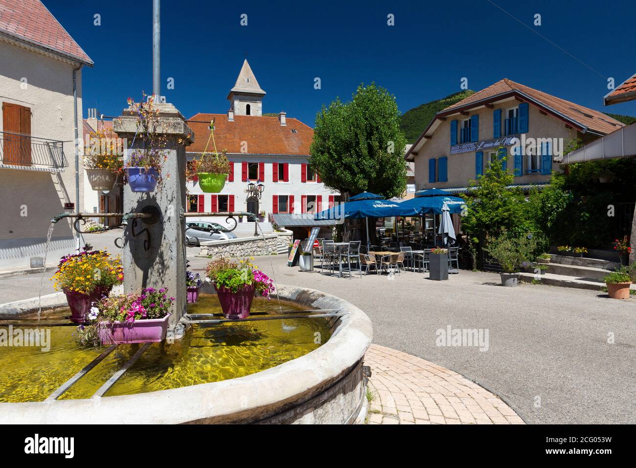France, Drôme, Parc naturel régional du Vercors, vallée de Jarjatte, village de lus-la-Croix-haute Banque D'Images