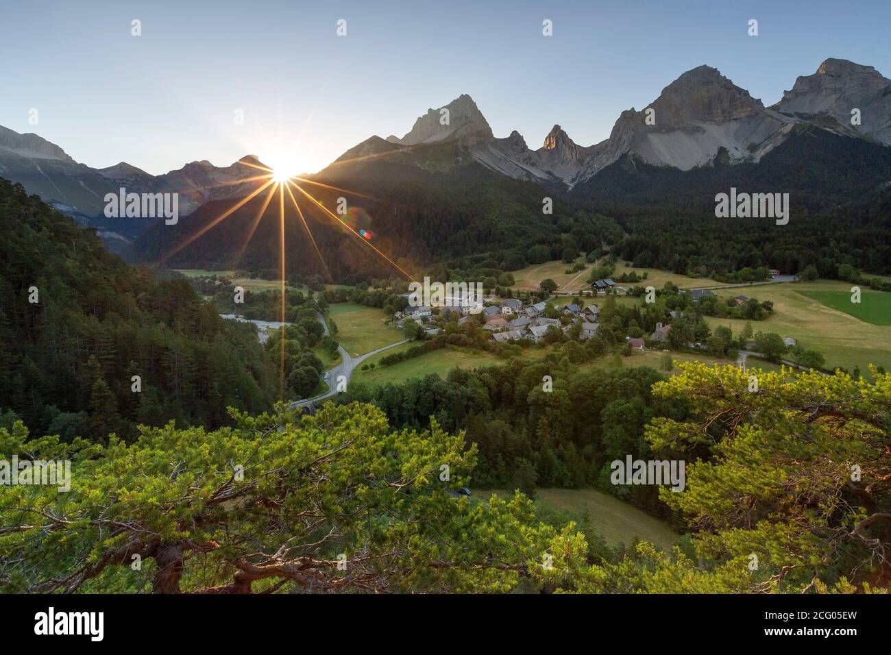 France, Drôme, Parc naturel régional du Vercors, vallée de Jarjatte, village de Jarjatte Banque D'Images