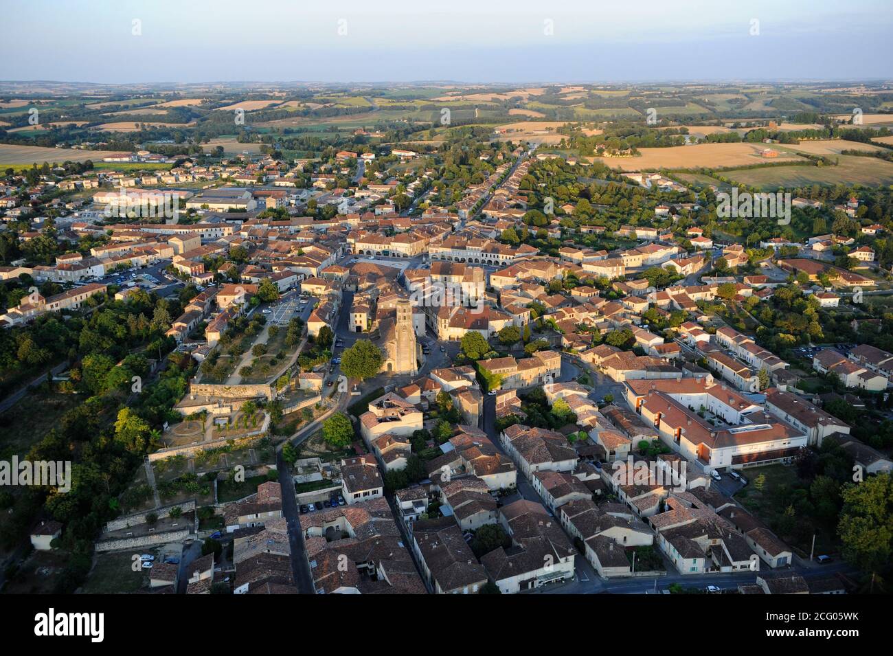 France, Gers, Monfort (vue aérienne) Banque D'Images