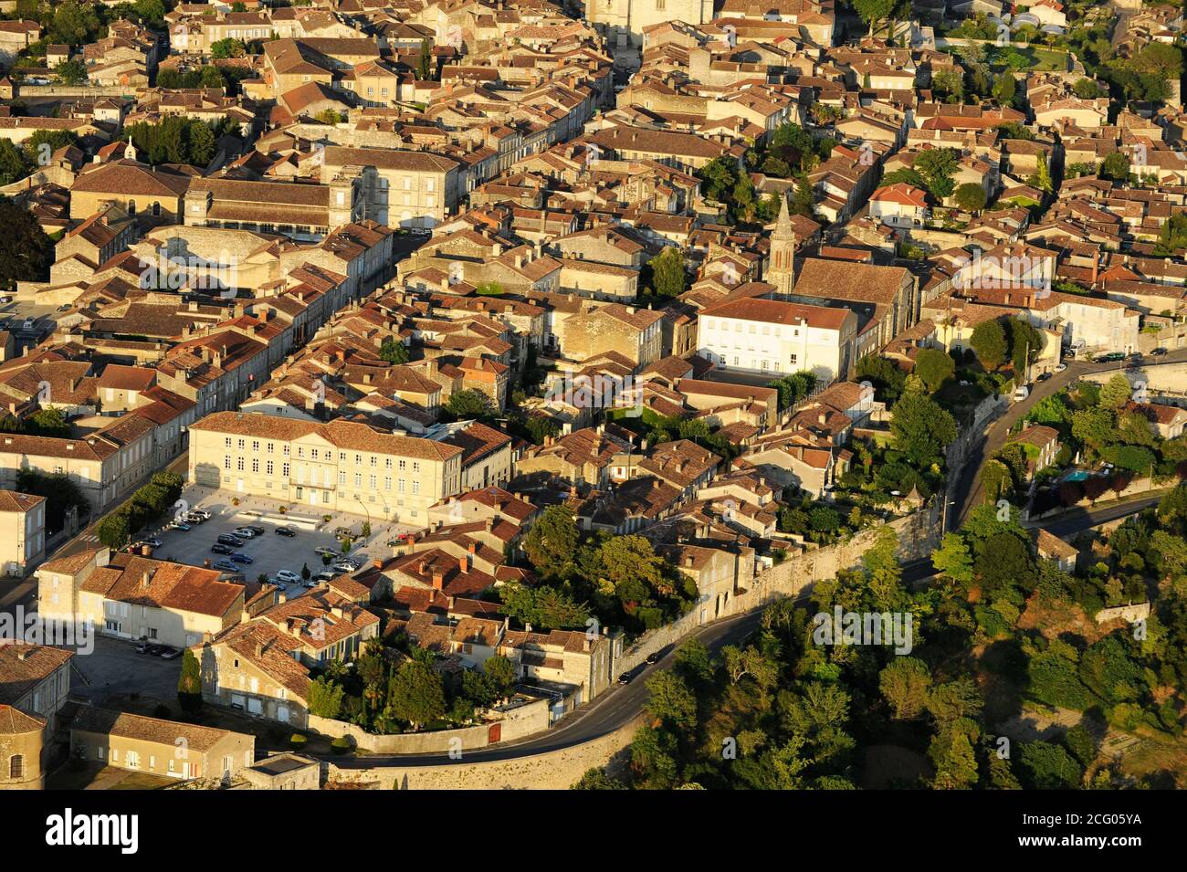 France, Gers, Lectoure (vue aérienne) Banque D'Images