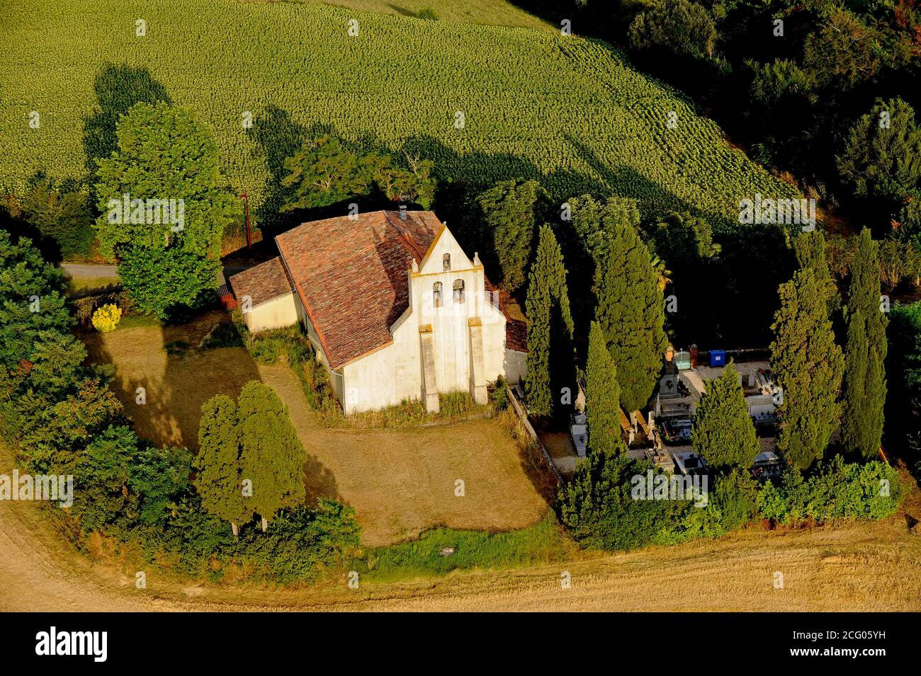 France, Gers, Cadeillan (vue aérienne) Banque D'Images