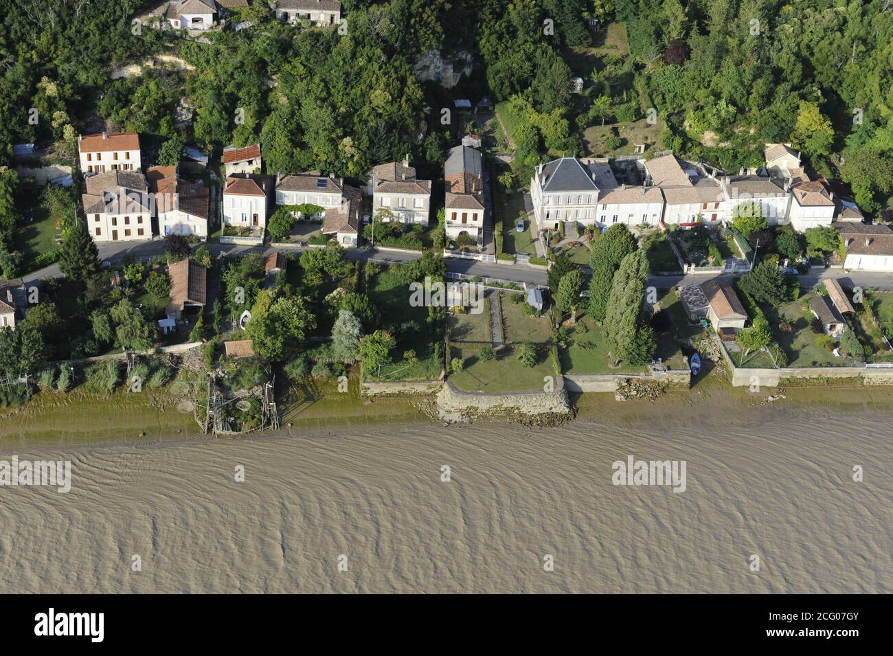 France, Gironde, Gironde aux aletours de Blaye (vue aérienne) Banque D'Images