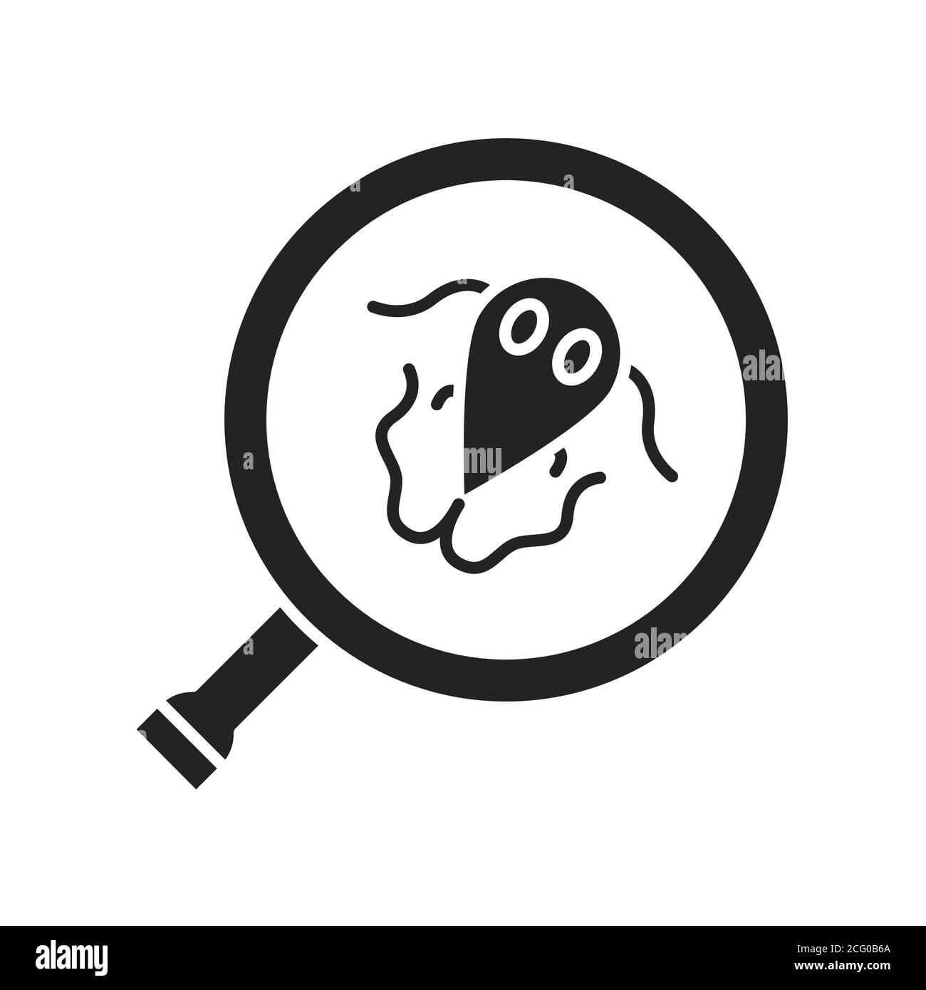 Icône de glyphe noire de vérification de la giardiase. Concept d'examen médical. Pictogramme pour le Web, l'application mobile, la promotion. Élément de conception UI UX. Illustration de Vecteur