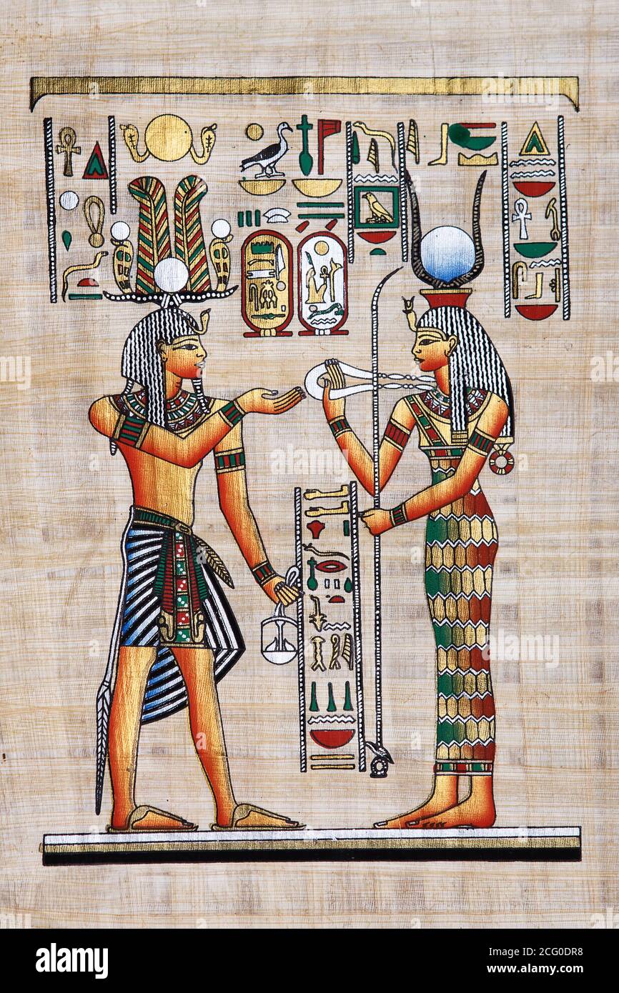 vieux papyrus égyptien. parchemin égyptien ancien Banque D'Images