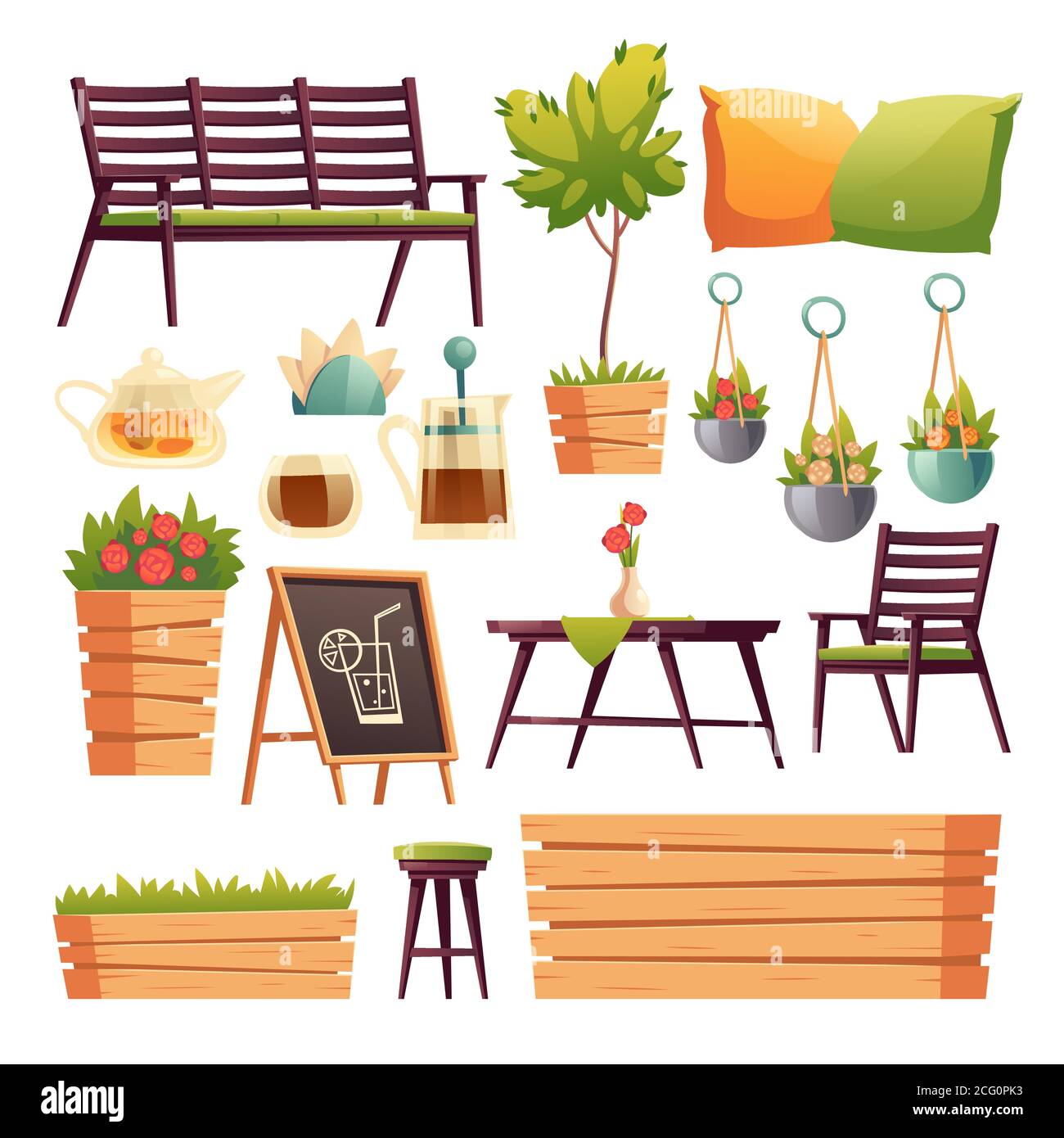 Terrasse du menu tableau noir Banque d'images vectorielles - Alamy