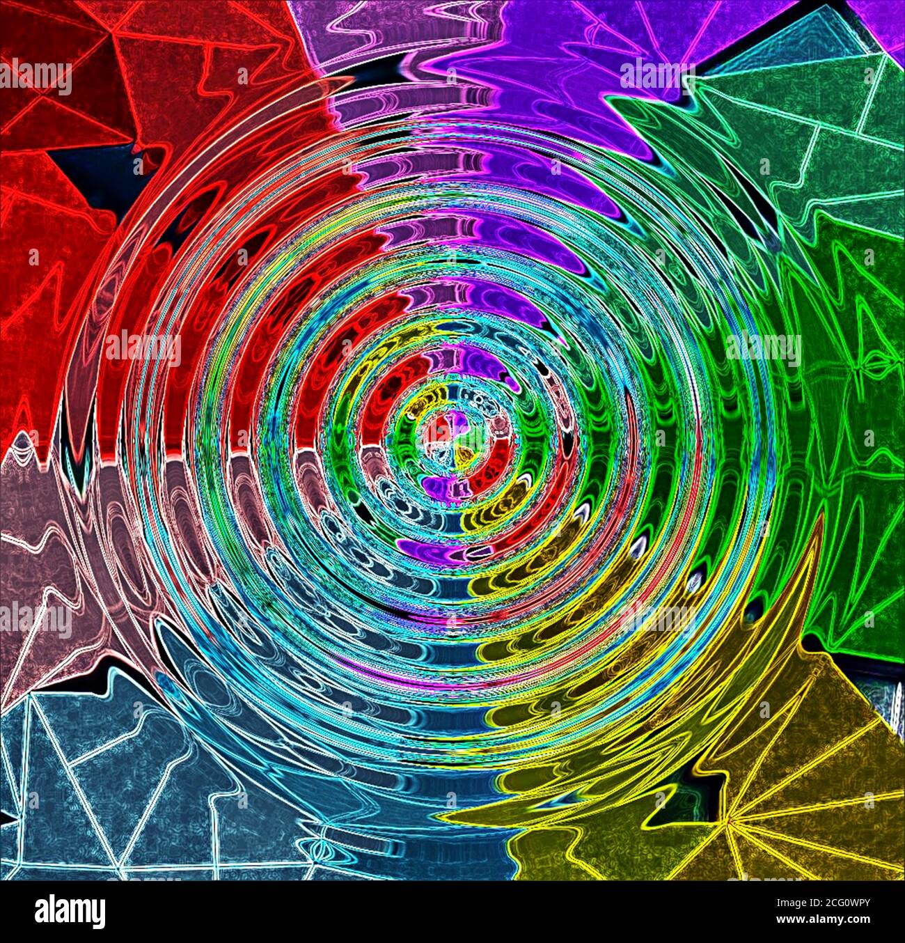cercles de cristallisation 3d abstraits colorés. Banque D'Images