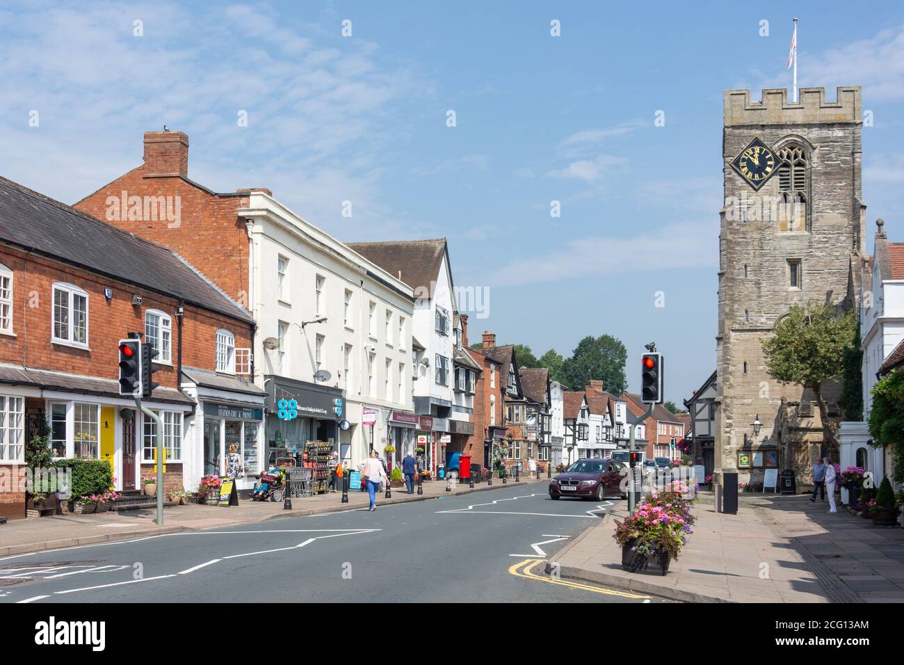 Église Saint-Jean-Baptiste, High Street, Henley-in-Arden, Warwickshire, Angleterre, Royaume-Uni Banque D'Images