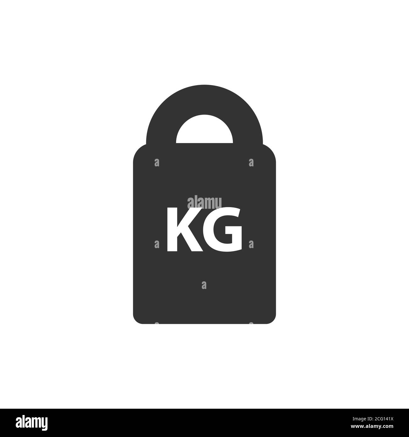 Poids kg poids noir simple icône plate Illustration de Vecteur