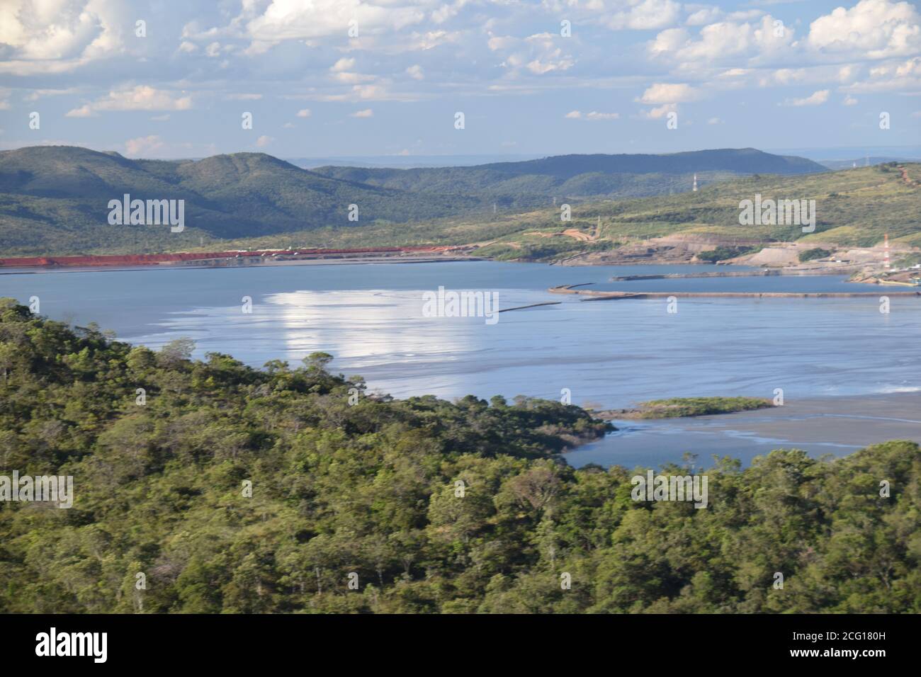 Industrie de la mine d'or Paracatu et bassin de résidus à Minas Gerais Brésil Banque D'Images