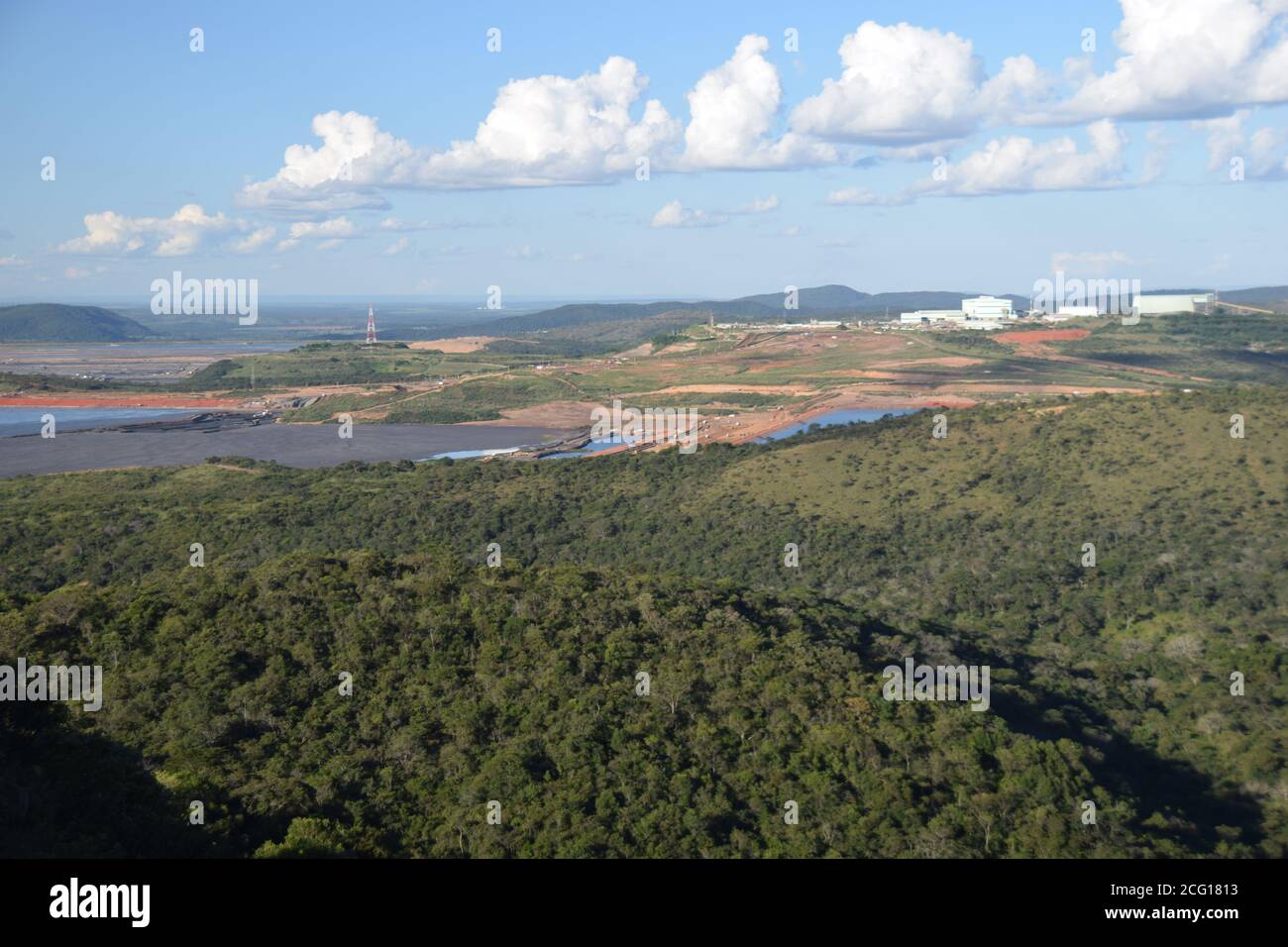 Industrie de la mine d'or Paracatu et bassin de résidus à Minas Gerais Brésil Banque D'Images