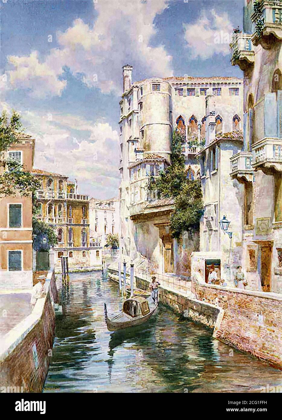Haddon Arthur Trevor - un canal vénitien - British School - 19e siècle Banque D'Images