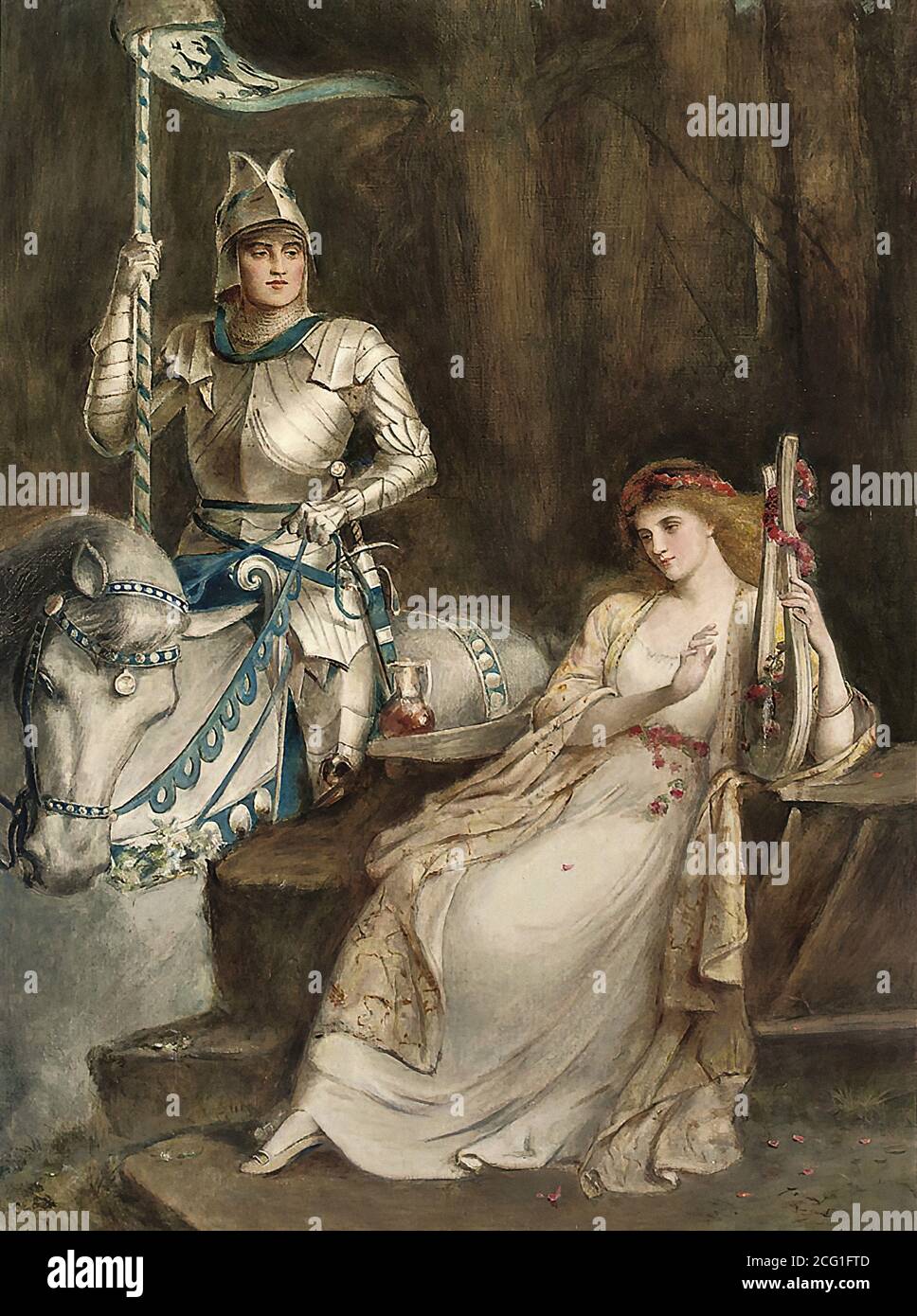 Hallé Edward Charles - les deux chemins - British School - 19e siècle Banque D'Images