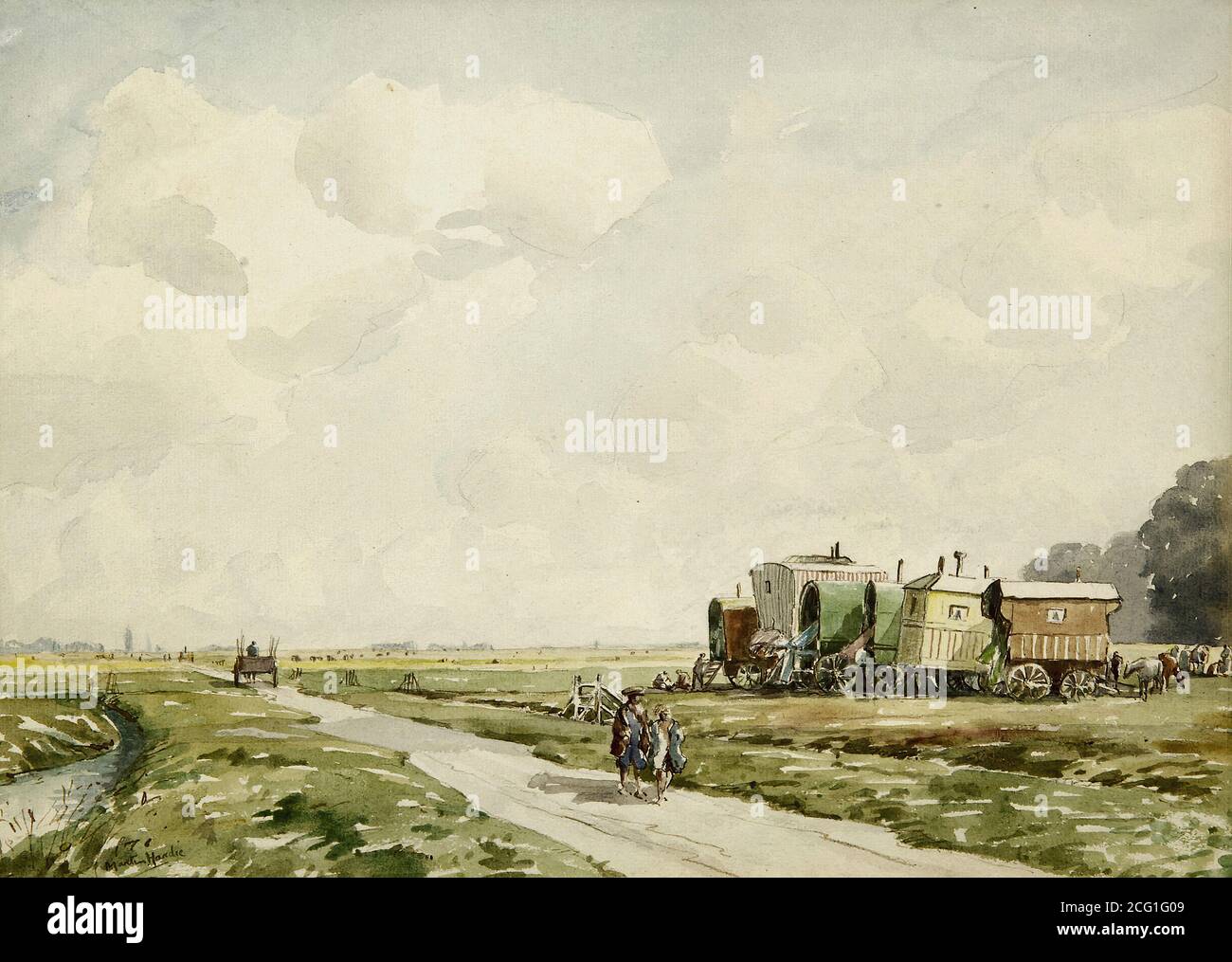 Hardie Charles Martin - The Gypsy Camp - British School - 19e siècle Banque D'Images