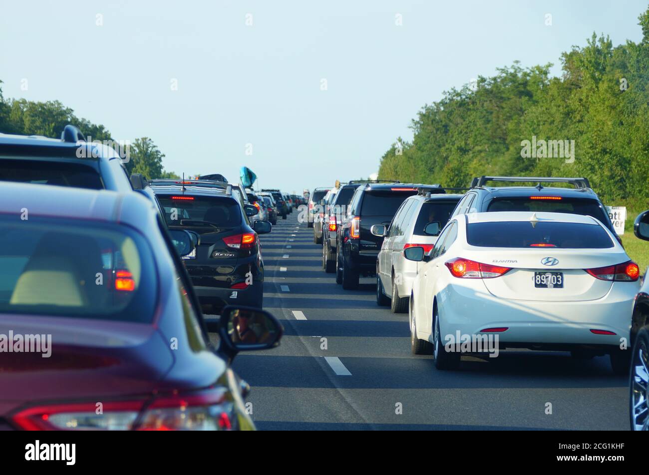 Kent County, Delaware, États-Unis - 8 septembre 2020 - vue sur la circulation sur la route 1 en direction de Douvres en été Banque D'Images