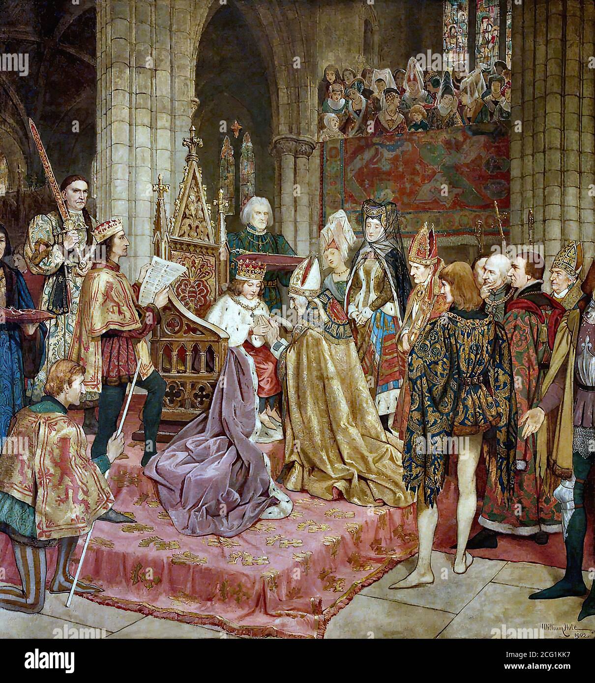 Trou William Brassey - le couronnement du roi James II À Holyrood 1437 - British School - 19e siècle Banque D'Images