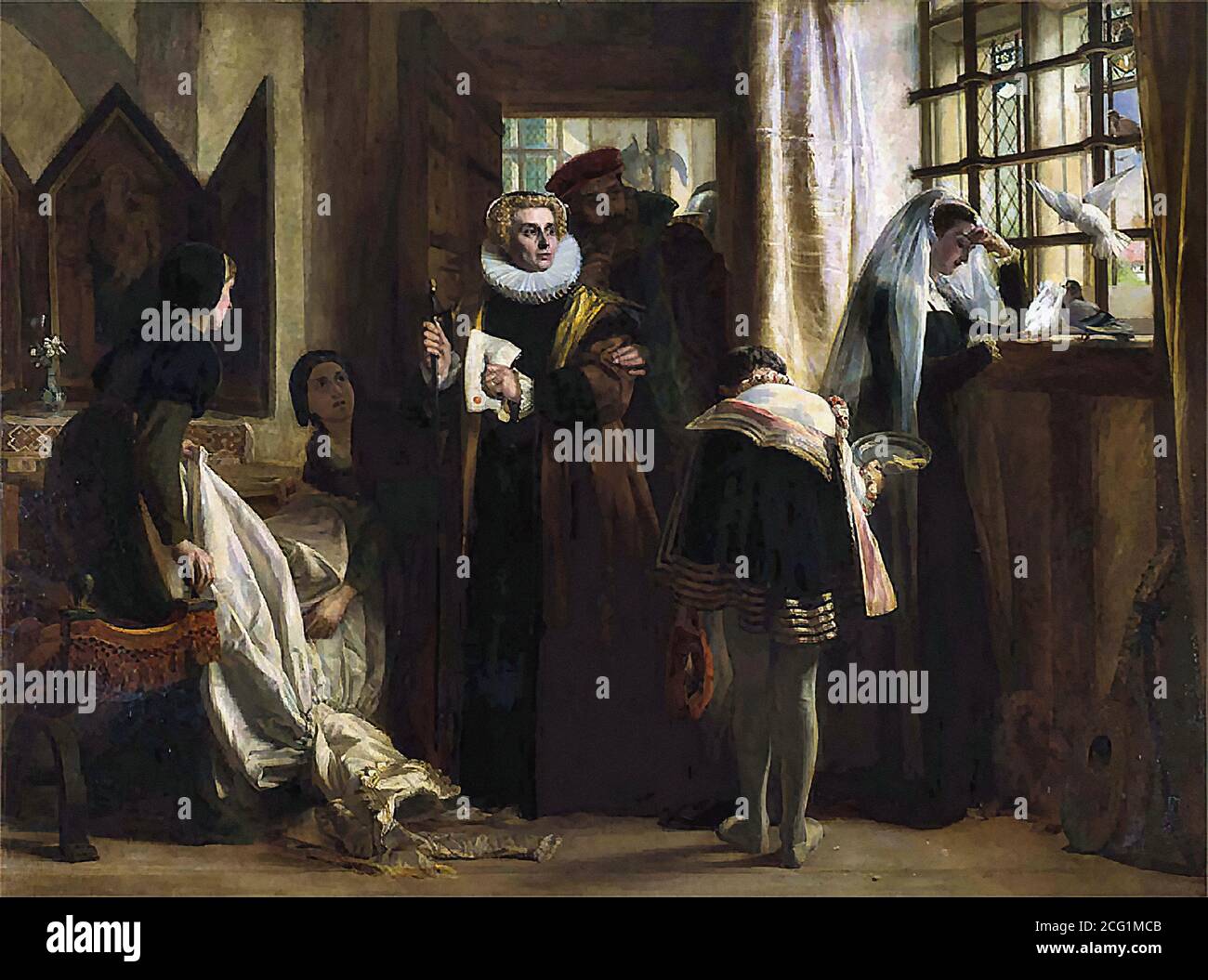 Horsley John Calcott - Mary Queen of Scots en captivité 2 - British School - 19e siècle Banque D'Images