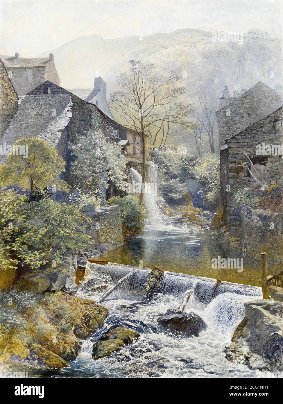 Hunt Alfred William - Ambleside MILL - British School - 19e siècle Banque D'Images