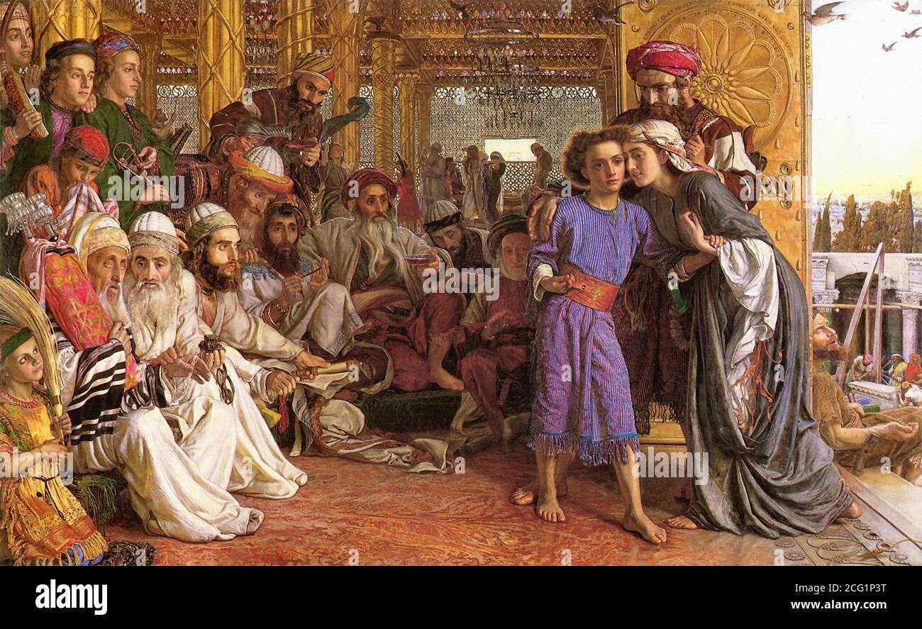 Chasser William Holman - la découverte du Sauveur dedans The Temple 2 - British School - 19e siècle Banque D'Images