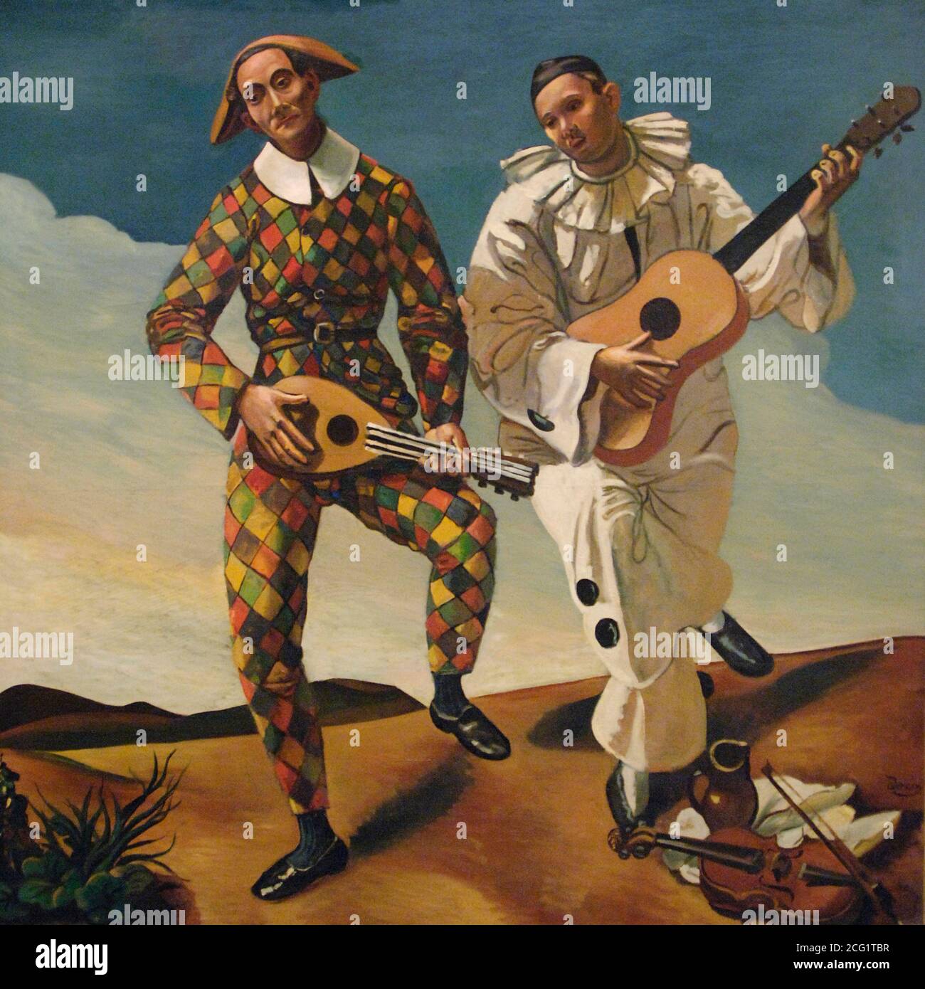 André Derain (1880-1954). Pintor francés. Arlequín y Pierrot, h.1924. Oleo sobre lienzo (175 x 175 cm). Museo de la Orangerie. París. Francia. Banque D'Images