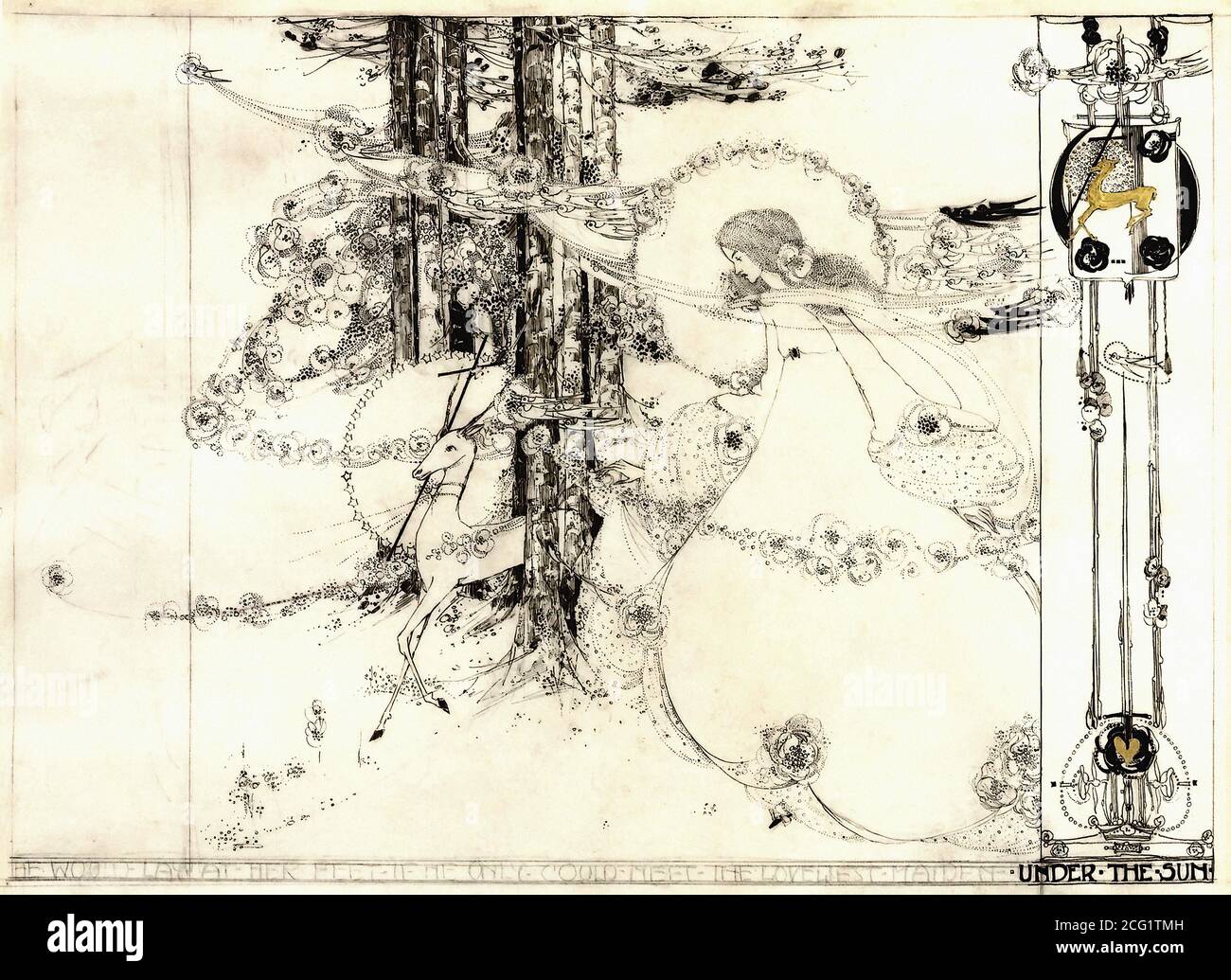 Roi Jessie Marion - le petit Maid et le blanc HART - British School - 19e siècle Banque D'Images