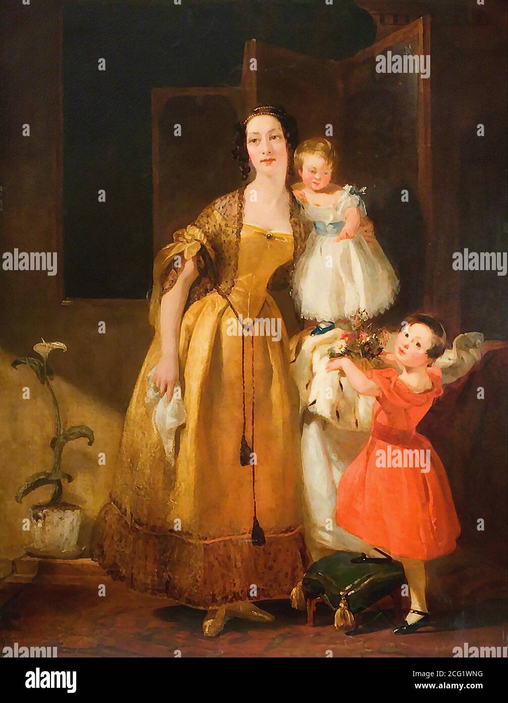 Knight John Prescott - Mme John Prescott Knight et elle Enfants - British School - 19e siècle Banque D'Images
