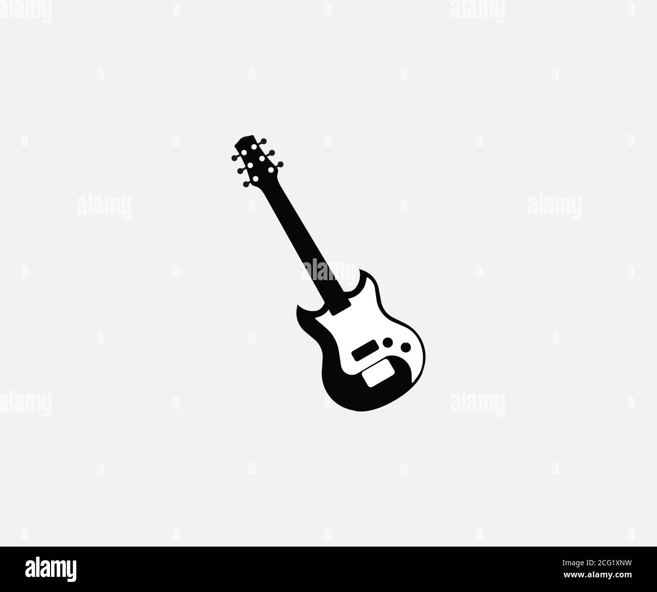 Guitare, instrument sur fond gris clair icône. Illustration vectorielle. Illustration de Vecteur