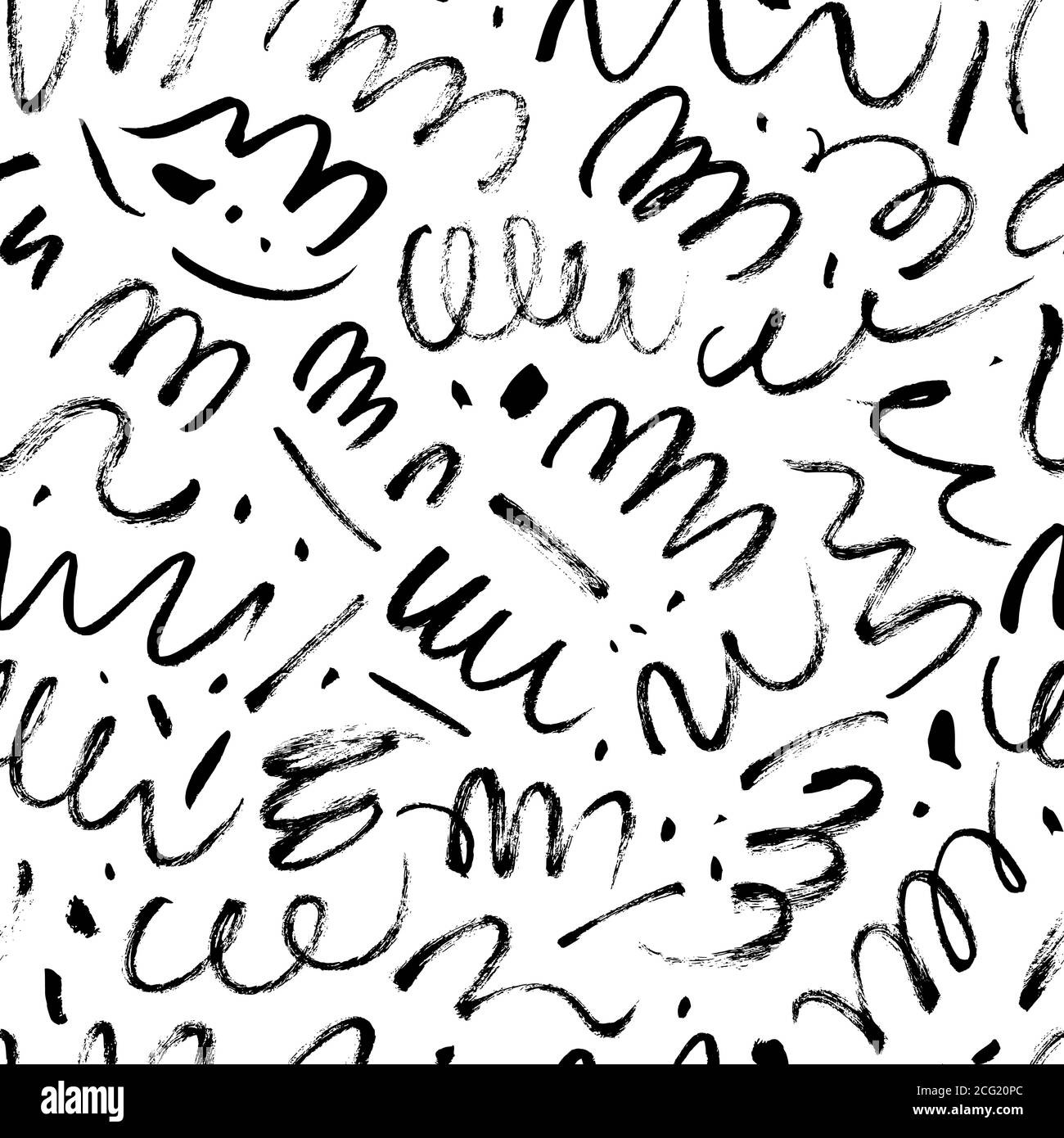 Motif vectoriel de traits de pinceau ondulés et ondulés. Illustration de Vecteur