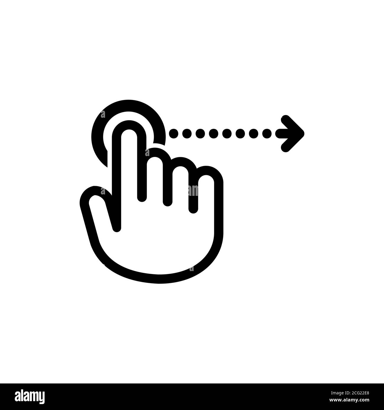 Déplacement horizontal de l'icône du curseur de la main. Vecteur sur fond blanc isolé. SPE 10 Illustration de Vecteur