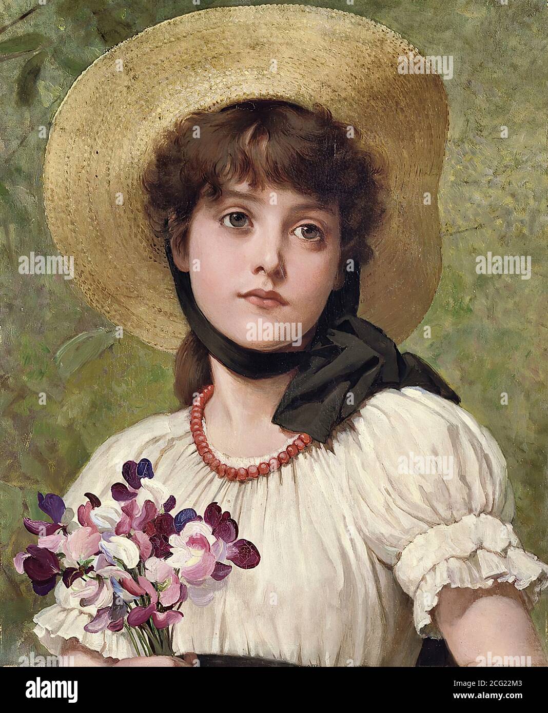 Leslie George Dunlop - SweetPeas - British School - 19e Siècle Banque D'Images