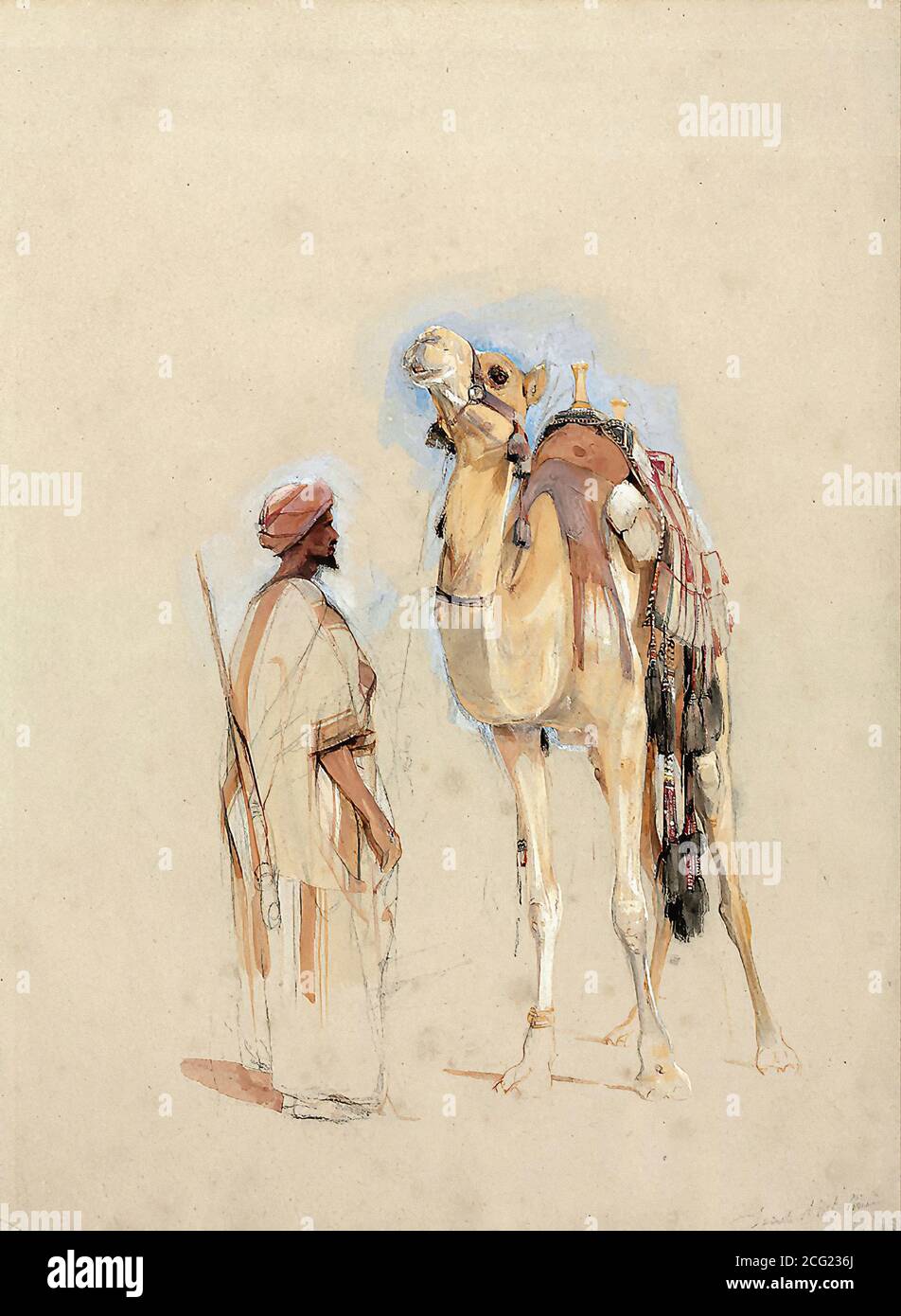 Lewis John Frederick - Bedouin Camel Driver et Camel Sinai - British School - 19e siècle Banque D'Images