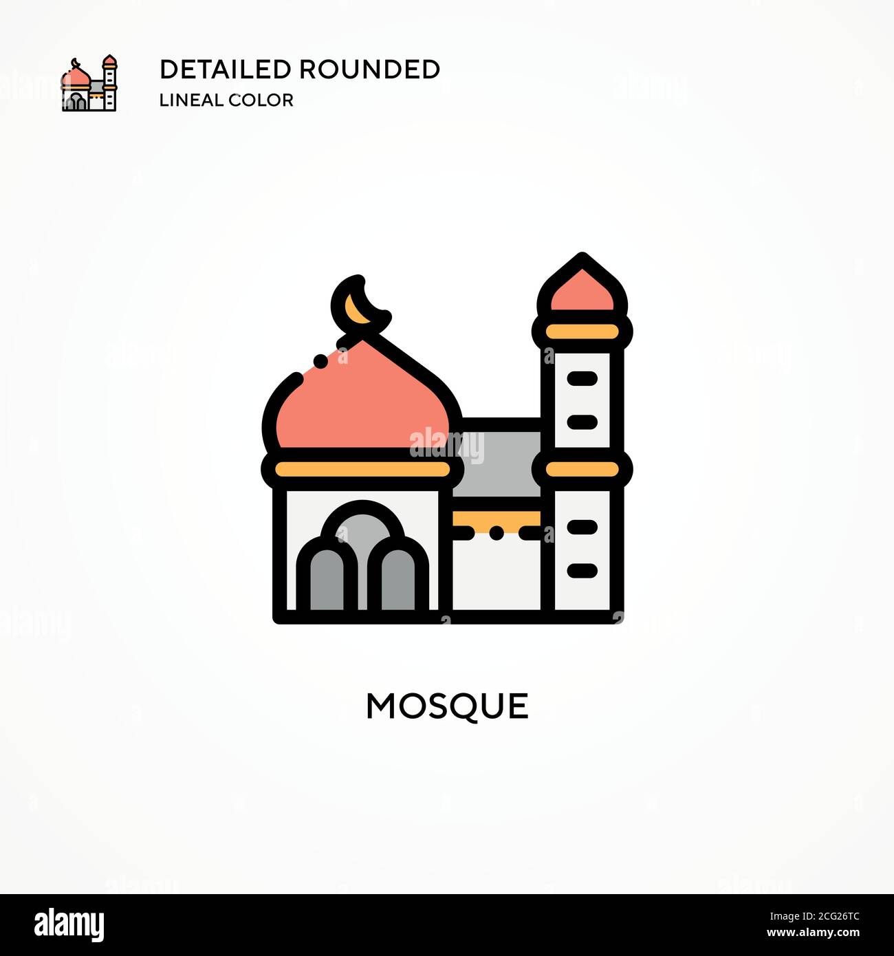 Icône de vecteur de mosquée. Concepts modernes d'illustration vectorielle. Facile à modifier et à personnaliser. Illustration de Vecteur