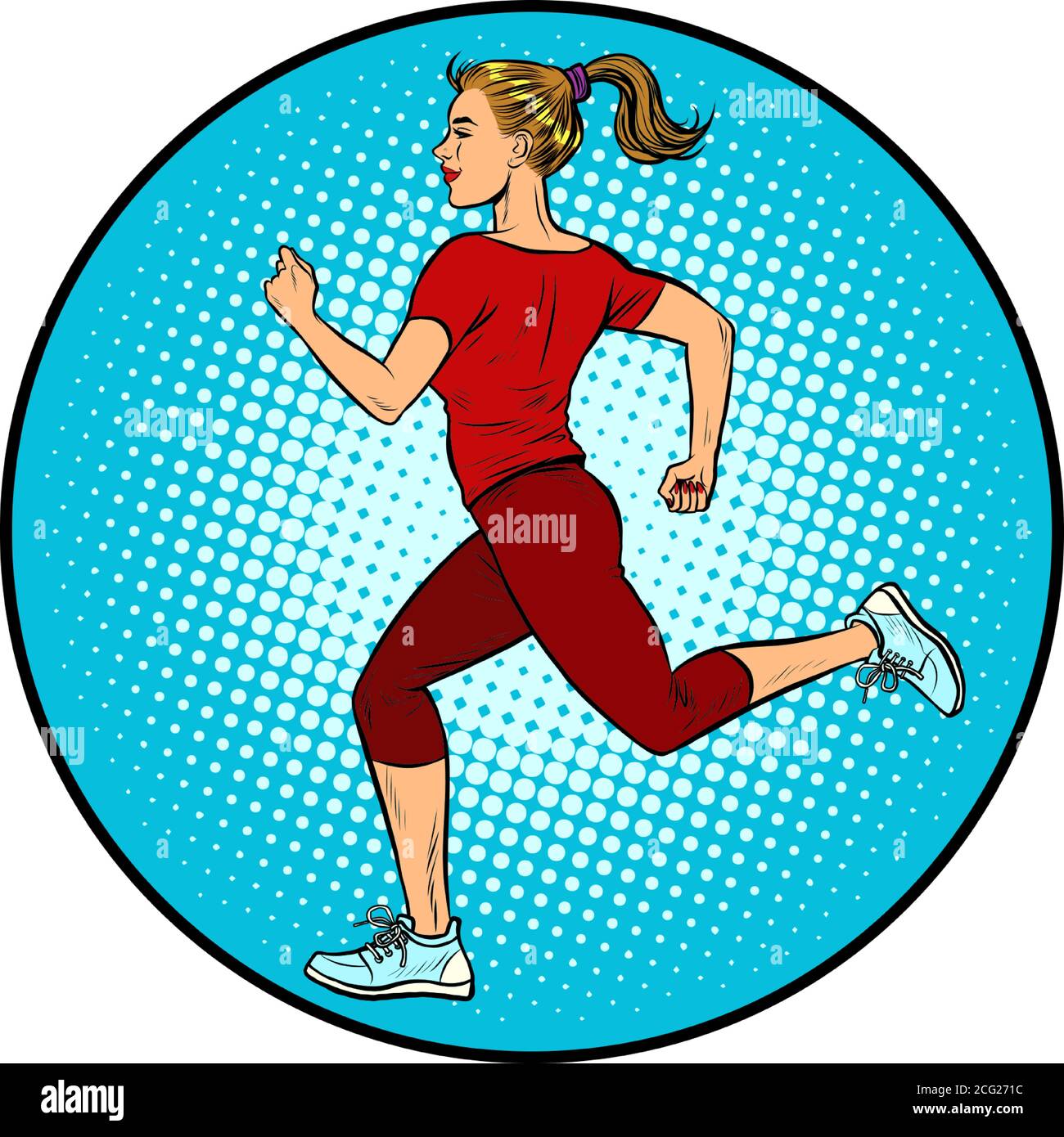 jeune femme courir, jogging sportif Illustration de Vecteur
