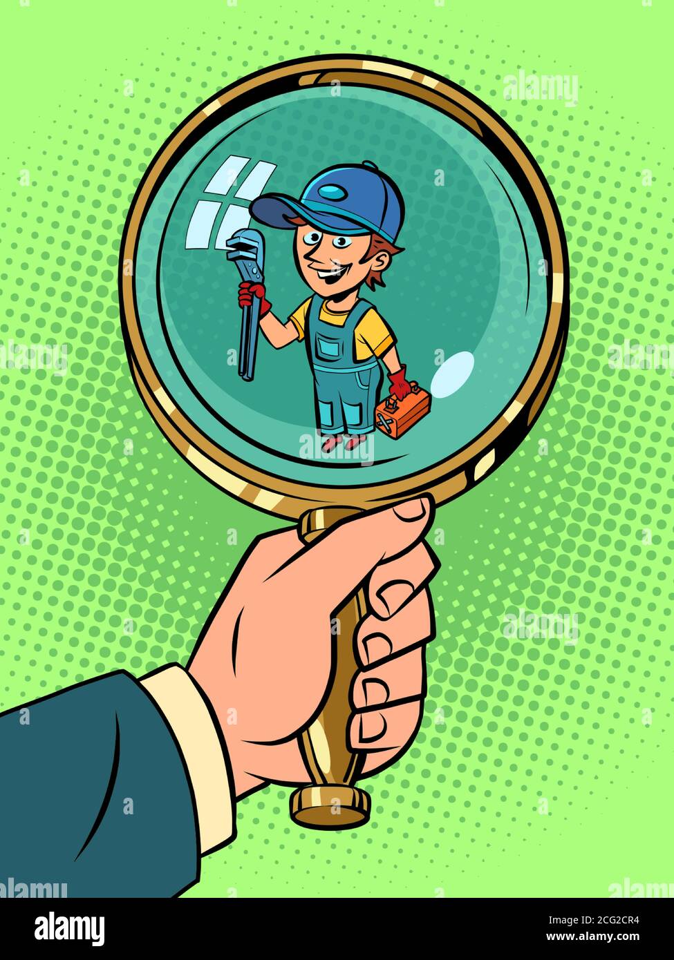 plombier réparateur, professionnel. concept de petite entreprise Illustration de Vecteur