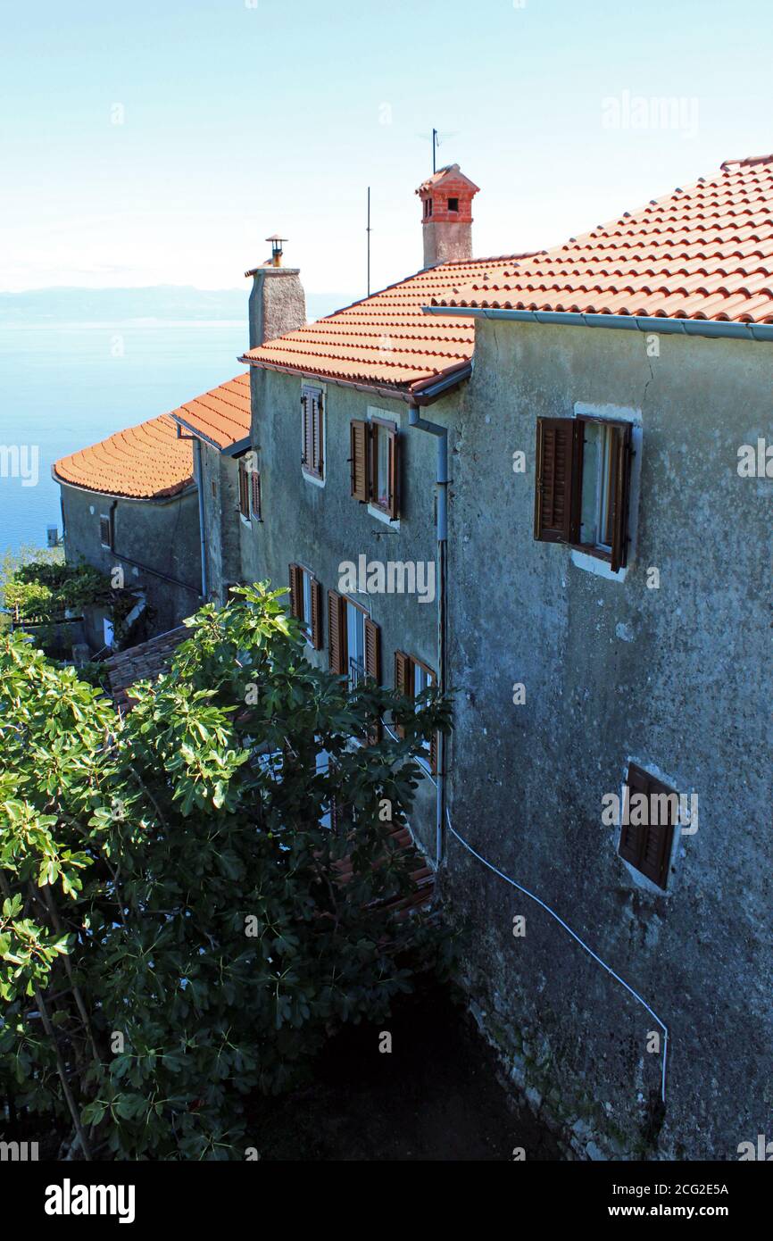 Moscenice à la fin de l'été, vues, côte Adriatique, Croatie Banque D'Images Moscenice à la fin de l'été, vues, côte Adriatique, Croatie Banque D'Images