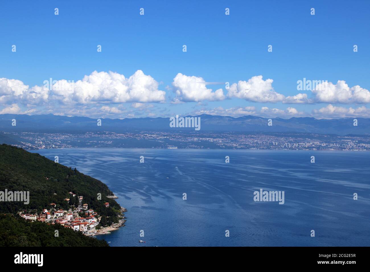 Moscenicka Draga à la fin de l'été, vues, côte Adriatique, Croatie Banque D'Images Moscenicka Draga à la fin de l'été, vues, côte Adriatique, Croatie Banque D'Images