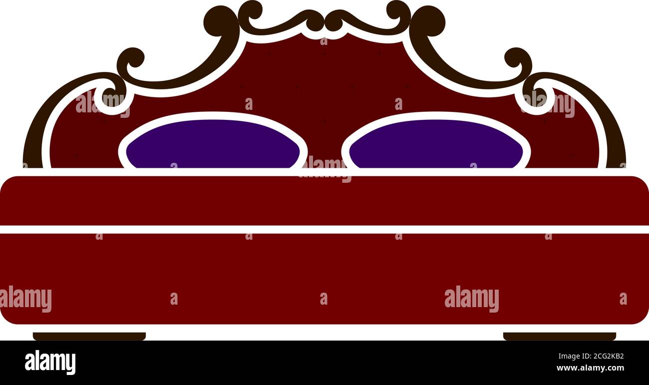 Icône de lit king size. Conception couleur plate. Illustration vectorielle. Illustration de Vecteur