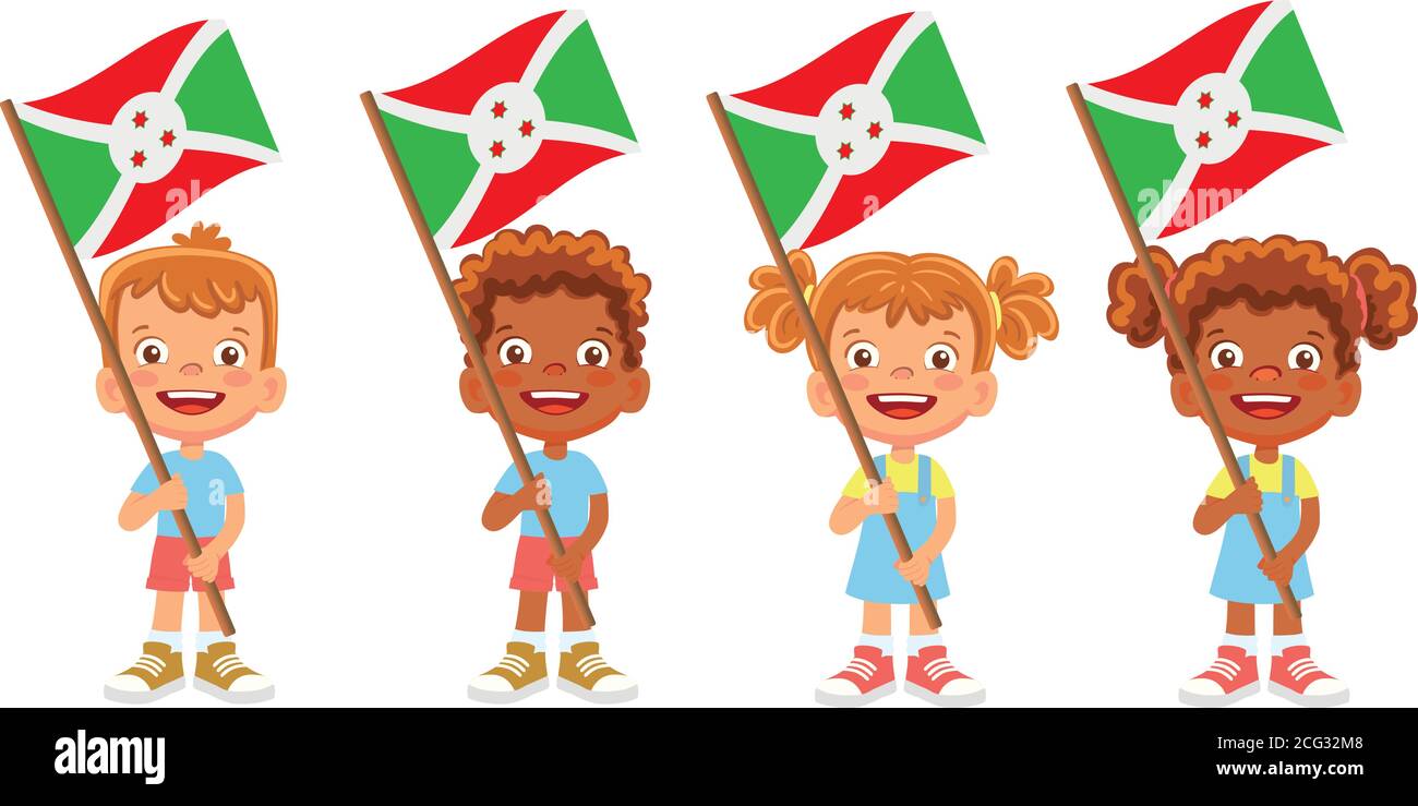 Drapeau burundais dans la main Illustration de Vecteur