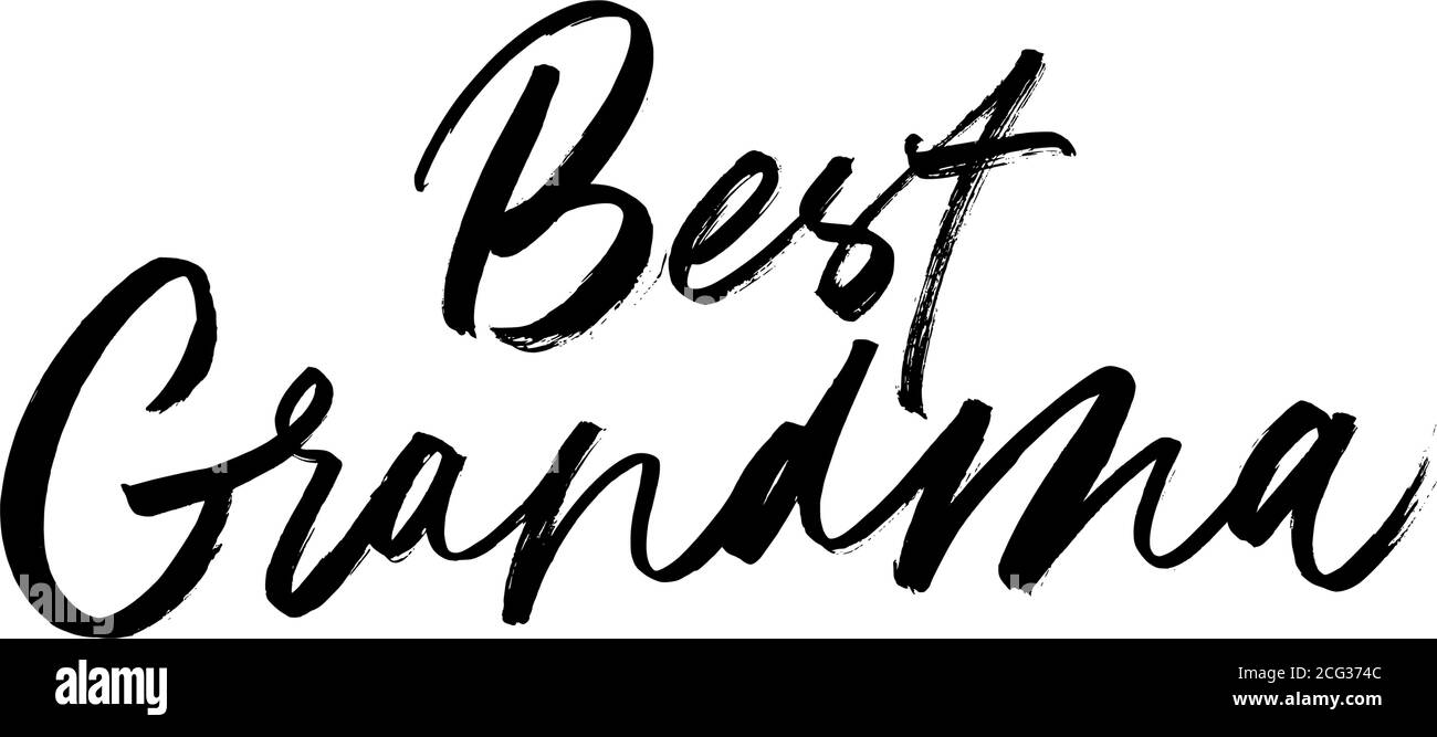 Meilleur pinceau vecteur de grand-mère calligraphie. Illustration de Vecteur