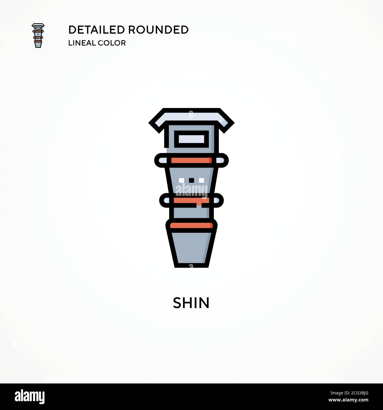 Icône de vecteur de shin. Concepts modernes d'illustration vectorielle. Facile à modifier et à personnaliser. Illustration de Vecteur