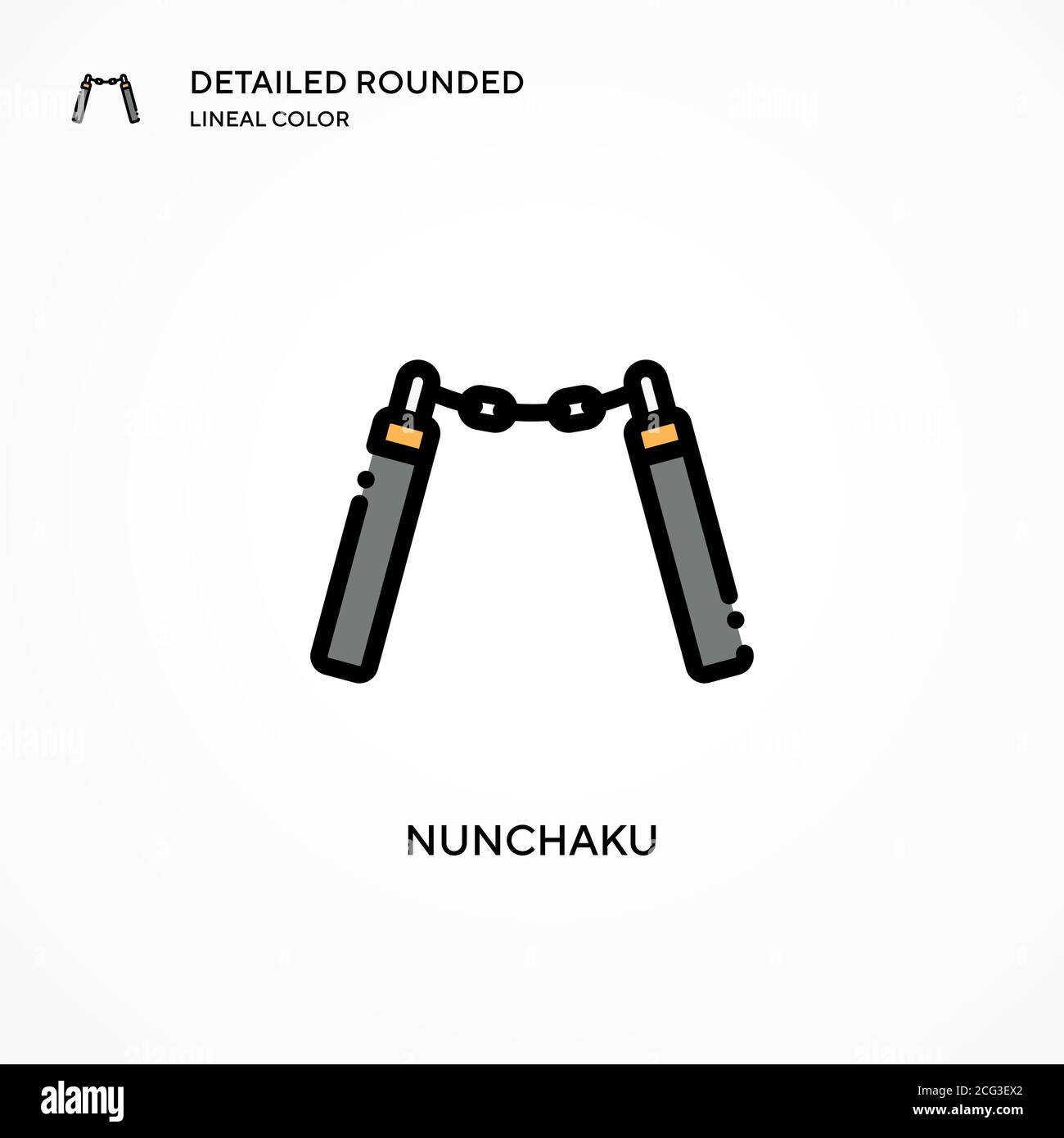 Icône de vecteur Nunchaku. Concepts modernes d'illustration vectorielle. Facile à modifier et à personnaliser. Illustration de Vecteur