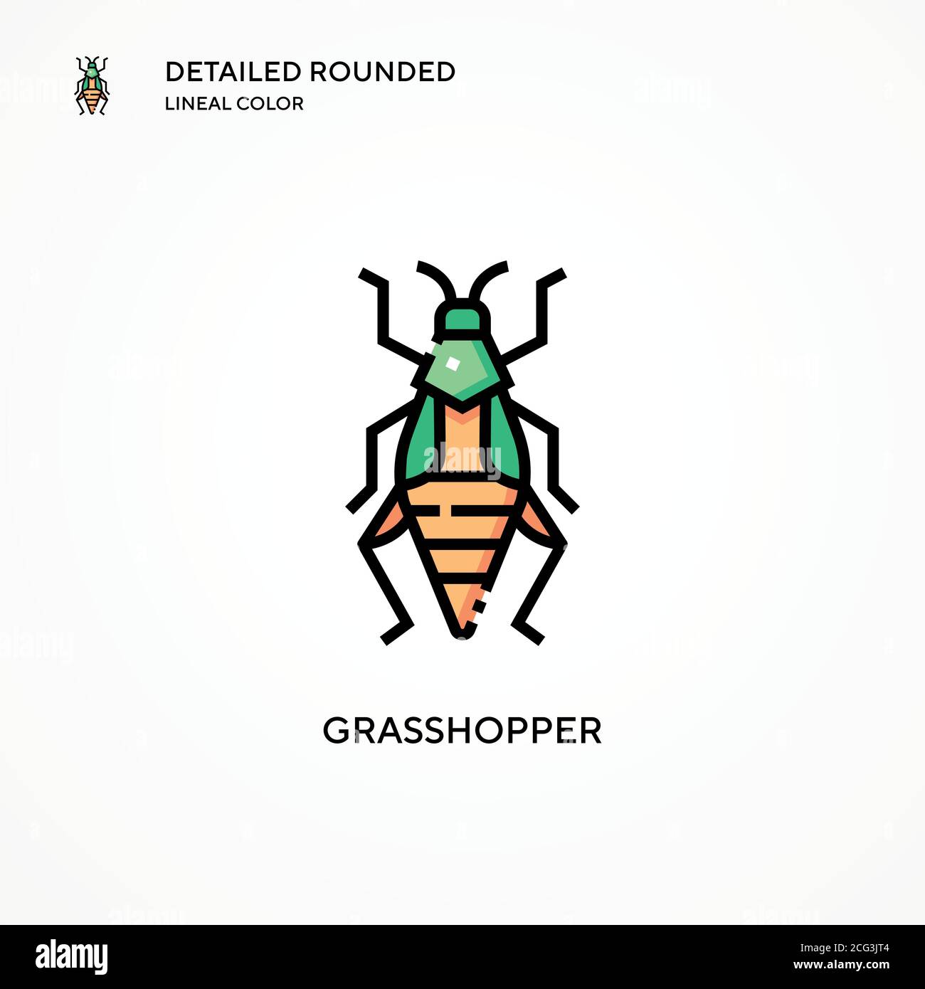 Icône de vecteur de sauterelle. Concepts modernes d'illustration vectorielle. Facile à modifier et à personnaliser. Illustration de Vecteur