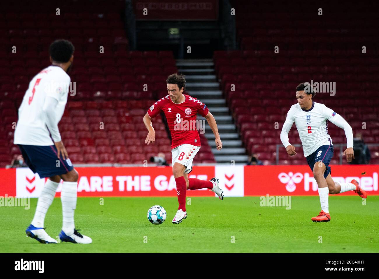 Copenhague, Danemark. 08 septembre 2020. Thomas Delaney (8) du Danemark vu lors du match de l'UEFA Nations League entre le Danemark et l'Angleterre à Parken à Copenhague. (Crédit photo: Gonzales photo - Dejan Obretkovic). Banque D'Images