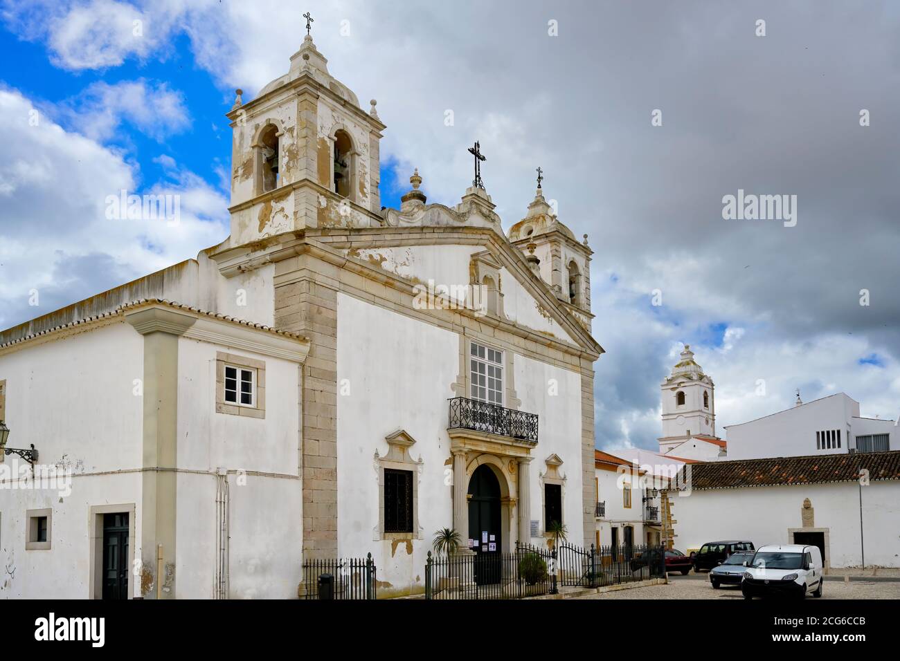 Eglise Santa Maria, place Infante Dom Henrique, Lagos, Algarve, Portugal Banque D'Images