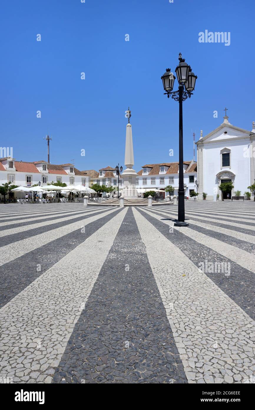 Place marques de Pombal, Vila Real de Santo Antonio, Algarve, Portugal Banque D'Images